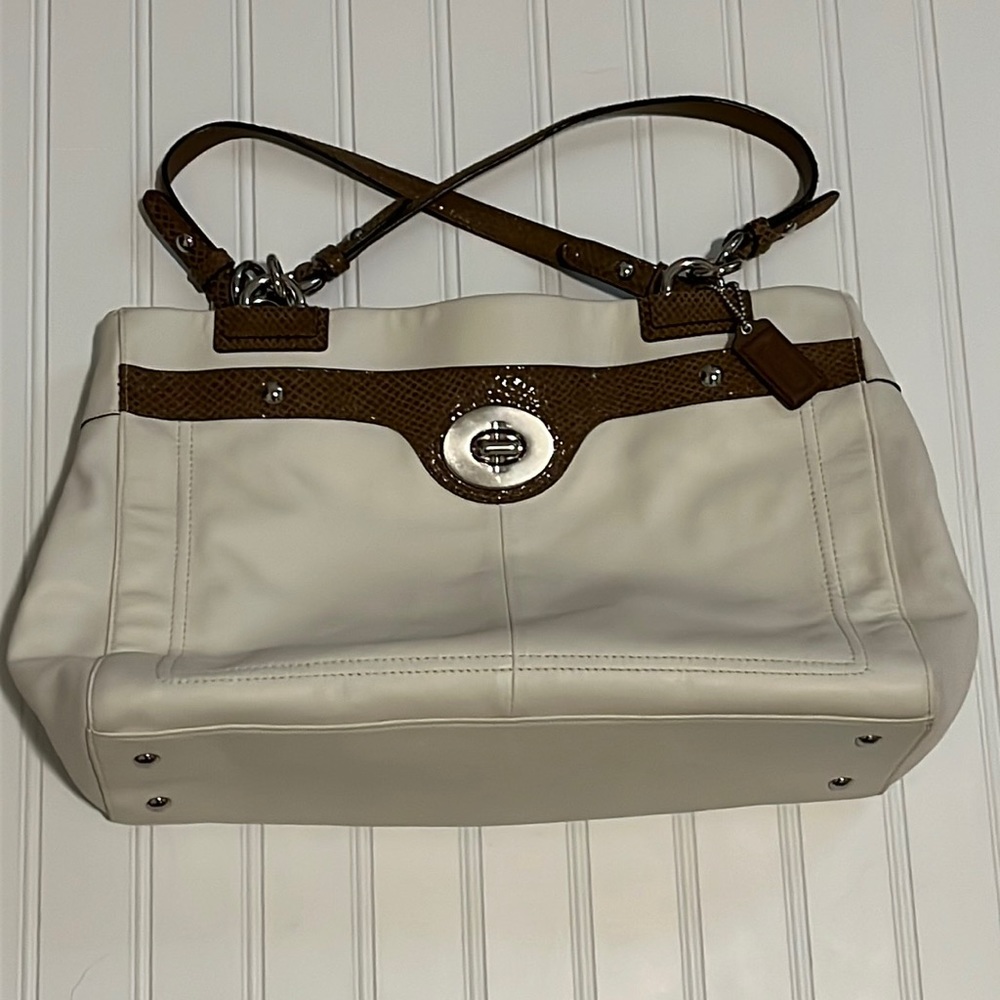 COPY - EUC, barely used cream and tan Coach purse